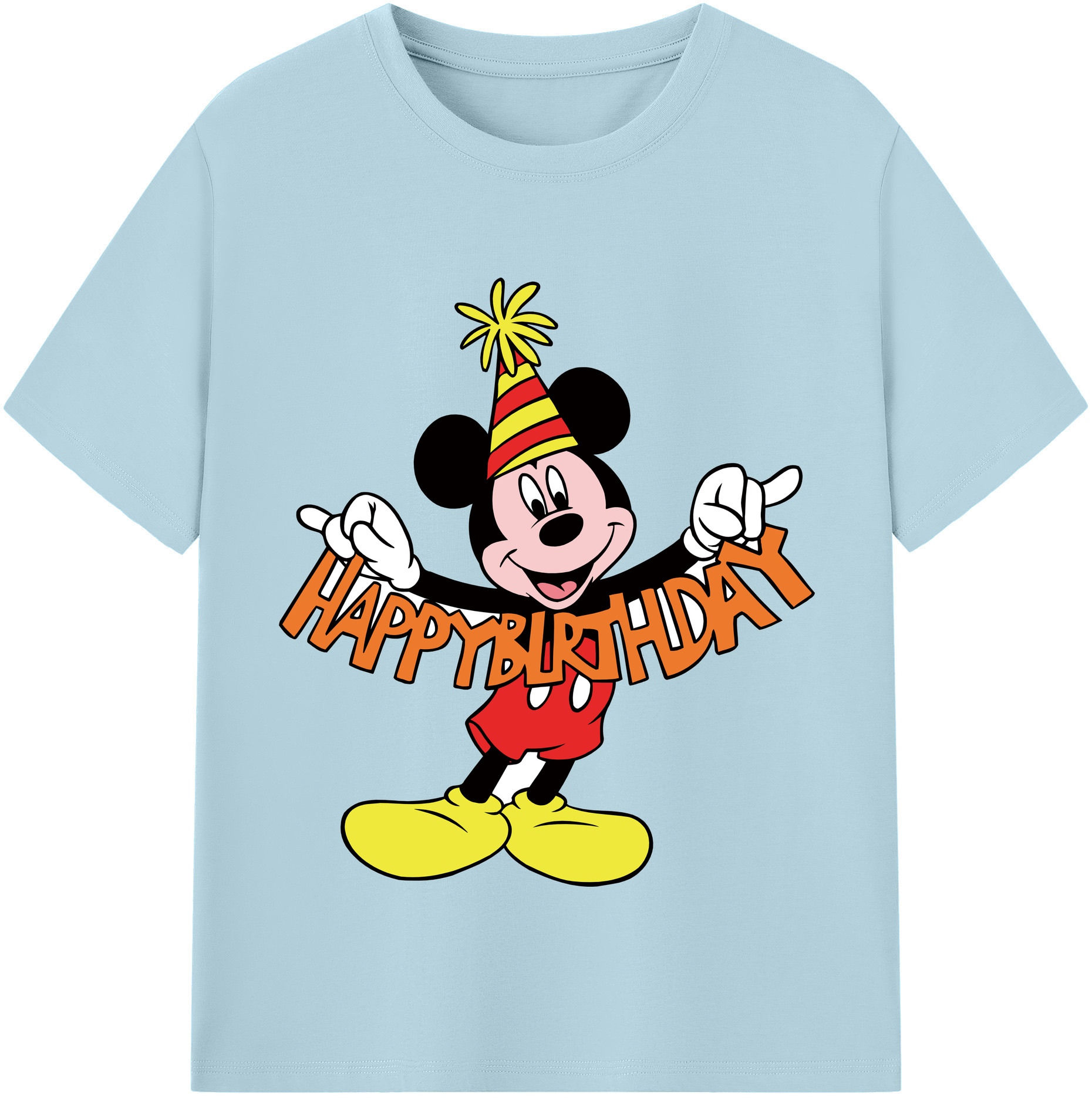 （画像用） ミッキーマウス Mickey Mouse 綿100％半袖Tシャツ（フロントプリント）